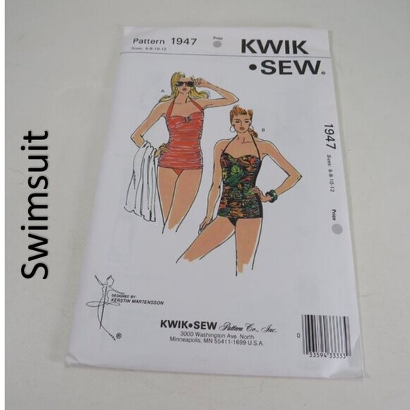 Kwik Sew 1947 Sewing Pattern Swimsuit 6-12 UNCUT unopened - Picture 2 of 6